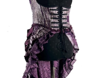 3XL Elisa Bustier Dress; Underbust Corset in Silk Brocade with long body. (SKU:2004-10239)