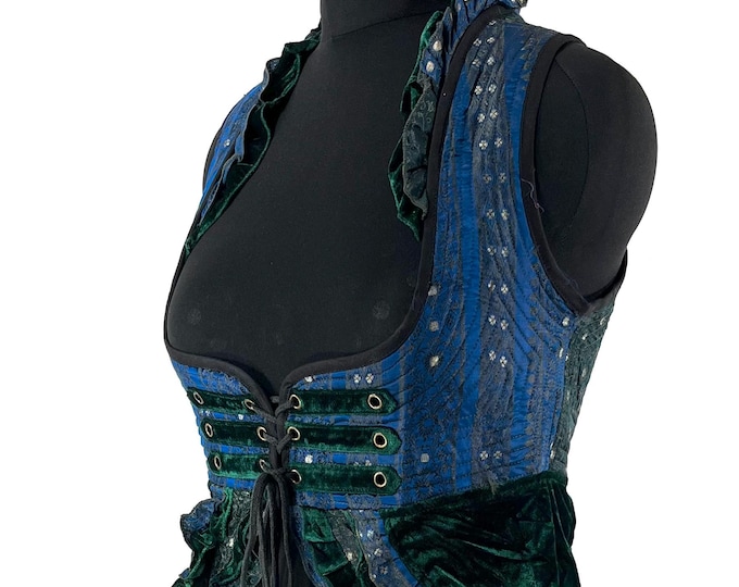 XL. Celeste Velvet Underbust Corset Dress with adjustable skirt SKU:2124-9527