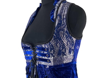 2XL Celeste Velvet - Underbust Corset Dress - adjustable skirt (SKU:2125-9531)