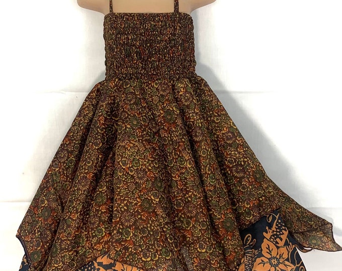 Girls Fairy Dress, 2-6 years old. Silk. Sun-Dress, Princess Dress or Skirt,