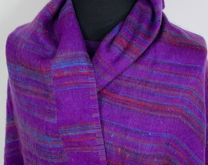 Warm Purple Cosy Blanket 4 parties festivals & snuggling. A lovely soft touch, very warm, nice and lightweight Shawl Blanket Scarf Throw.