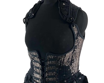 3XL Elisa Corset Dress; Underbust Bustier in Silk Brocade with long body. SKU:2004-8295