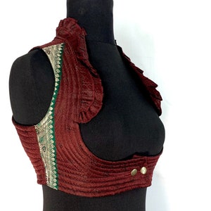 M. Corset Top Underbust. Bustier de Seda Choli
