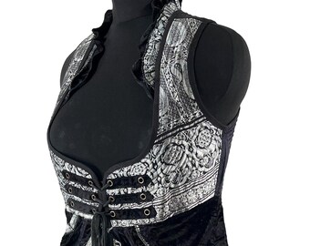 2XL Celeste Velvet - Underbust Corset Dress - adjustable skirt (SKU:2125-9530)