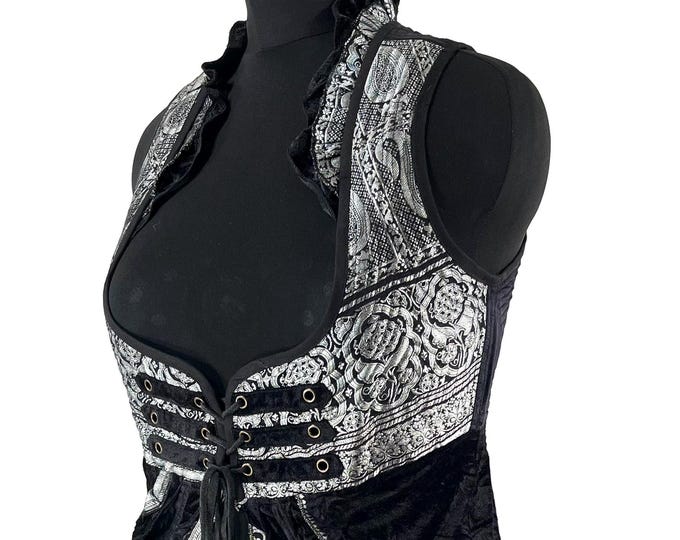 2XL. Celeste Velvet Underbust Corset Dress with adjustable skirt SKU:2125-9530