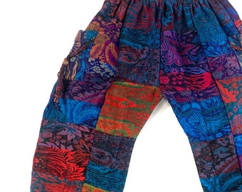 Patchwork Blanket Harem Pants. One size.Warm Baggy Trousers. Perfect for chilly days and evenings. SKU:790-5571