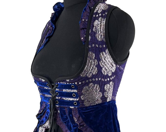 XL. Celeste Velvet Underbust Corset Dress with adjustable skirt SKU:2124-9526