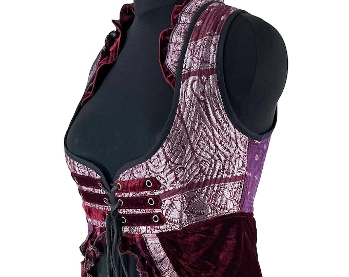 2XL. Celeste Velvet Underbust Corset Dress with adjustable skirt SKU:2125-9535
