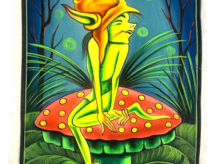 UV Painting Art 69cm x 44cm apron. Blacklight Fluorescent Glow Art Backdrop / Tapestry Wall Hanging. 27” X 17”