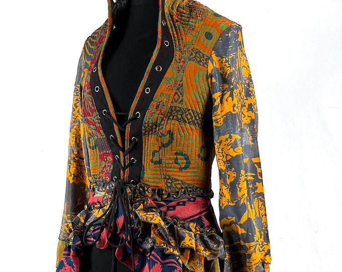 M. Seraphina Corset Dress, Silk, Long Sleeves.  SKU:1006-7159