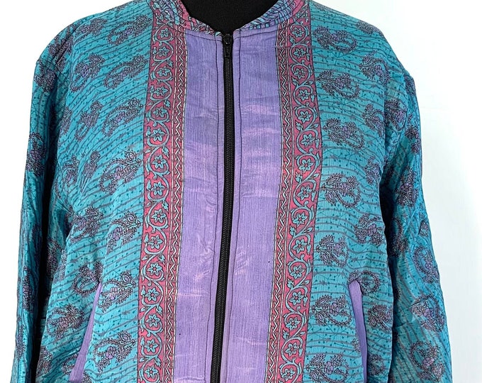 Jude Silk Bomber Jacket with a light fleece cosy lining.