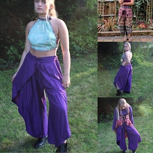 Purple Tulip Palazzo Pants in Rayon Split open leg harem trouser Why buy boring image 1