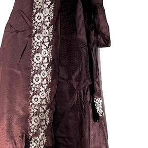 Pemberin Maxi One Size Wrap Skirt in Upcycled Heavy Silk Brocade Sari. (Two Layer A-Line Wrap Skirt)  SKU:2035-8423