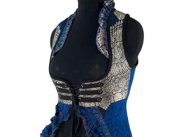 L. Alaxi Bustier Dress; Underbust Corset Cottagecore Dress in Vintage Silk perfect for Bridgerton Cosplay, Larp & Steampunk SKU: 2113-8164