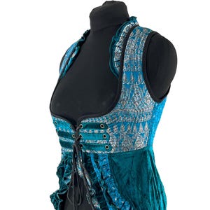 Celeste Velvet Underbust Corset Dress with adjustable skirt UK-XL  (SKU:2124-9519)