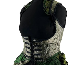 3XL Elisa Corset Dress; Underbust Bustier in Silk Brocade with long body. SKU:2004-8297