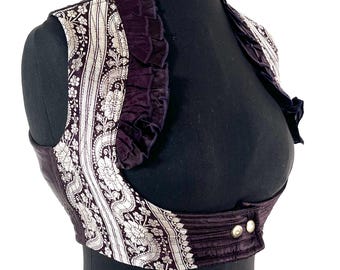 M. Underbust Corset Bustier Silk Brocade Top  SKU:442-9366