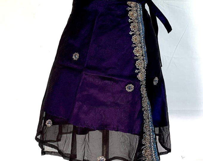 Lotus Flower, Aari Mini Wrap Skirt. Free size. Renaissance, Bohemian, Belly dance, Hippie, Gypsy, Boho SKU:2010-2758