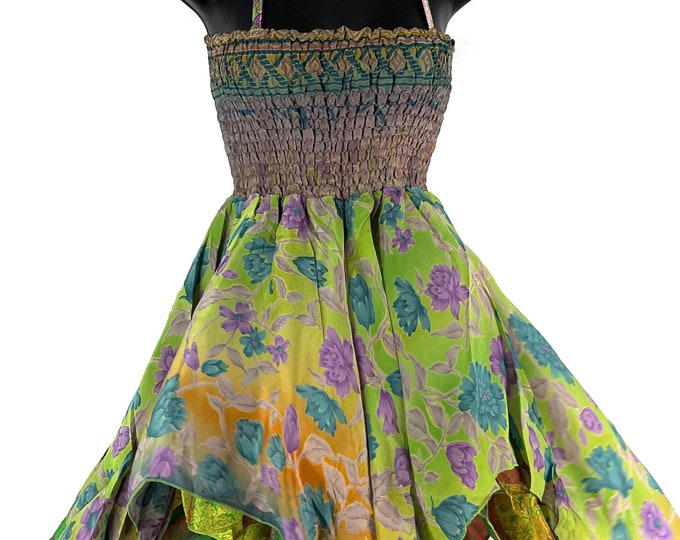 Elvina Fairy Dress; Silky One Size Sundress comfortable & ethical, Length 87cm (34") SKU:901-8369