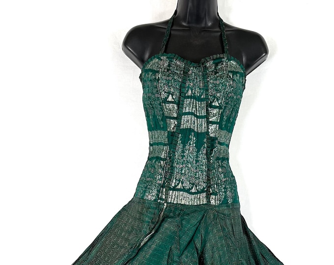 Vivienne Jumpsuit - Harem Style. In a heavier, quality Silk Brocade. One size. Womens Corset Dungarees SKU:550-7608