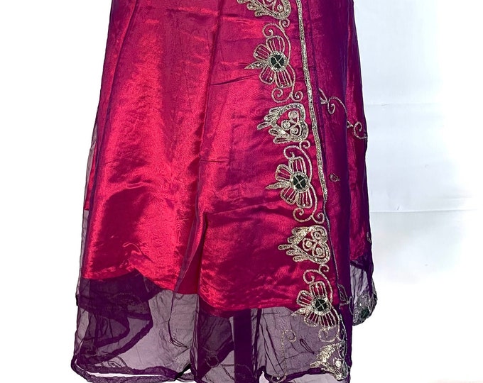 Lotus Flower, Aari Mini 2 Layer Wrap Skirt.  SKU:2011-2732