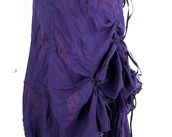 Victorian Ruffle Skirt - Purple - fully adjustable layered cotton peasant gypsy skirt