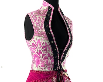 Corset Dress M. Amalie Silk Fantasy Steampunk sleeveless dress; a perfect Cosplay Renaissance Bustle SKU:2041-7813