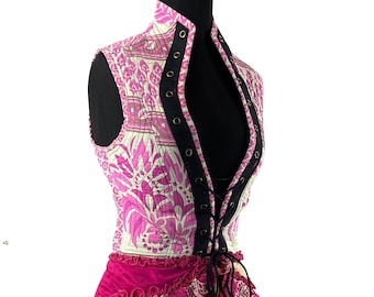 Corset Dress M Amalie - Silk - Fantasy Steampunk - Sleeveless - Bustle SKU:2041-7813