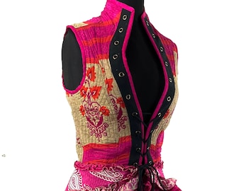 Corset Dress M Amalie - Silk - Fantasy Steampunk - Sleeveless - Bustle SKU:2041-7806