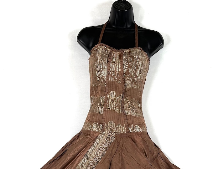 Vivienne Jumpsuit - Harem Style. In a heavier, quality Silk Brocade. One size. Womens Corset Dungarees SKU:550-7603