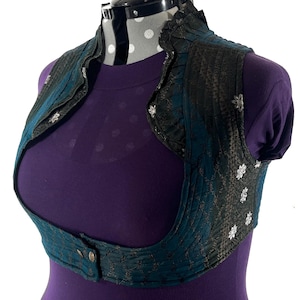 6XL. Sutiã estilo corpete, feito à mão em brocado de seda vintage. Top com renda Choli Plus Size. SKU: 449-9038