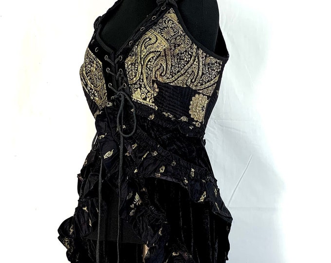 XL. Cosmo Silk Velvet Corset Dress