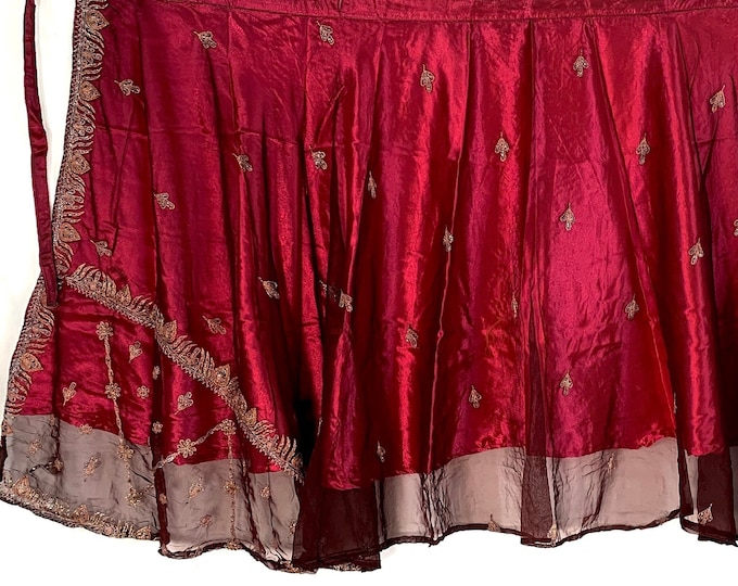 Lotus Flower, Aari Midi Wrap Skirt. Free size. Renaissance, Bohemian, Belly dance, Hippie, Gypsy, Boho