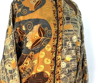 Jude Silk Bomber Jacket. One Size with a light fleece cosy lining. SKU:501-3526