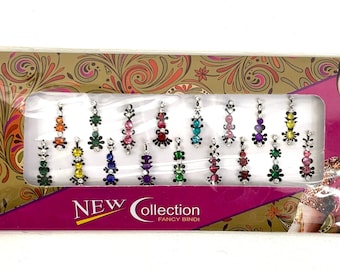 Gemstone Deluxe Bindi Pack of 17 - Large Gem Tikka - Face Jewellery- Face Gem Glitter Festival Party Wedding