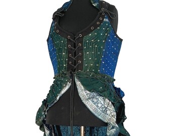 XL. Varuna Corset Dress Silk Brocade with long body (SKU:2002-2609)