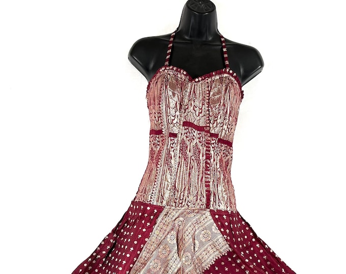 Vivienne Jumpsuit - Harem Style. In a heavier, quality Silk Brocade. One size. Womens Corset Dungarees SKU:550-7617