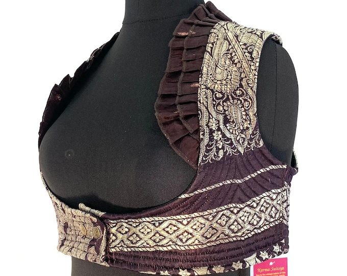 3XL. Underbust Corset Top in Silk Brocade