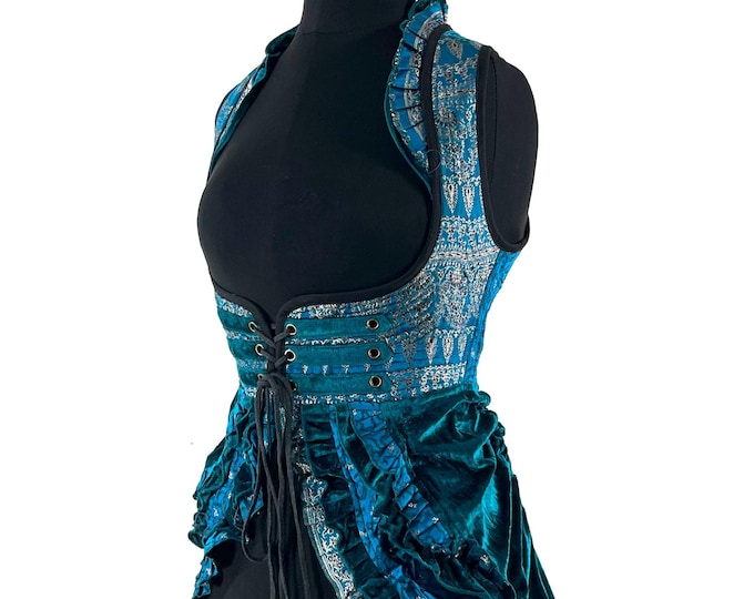 S. Celeste Velvet Underbust Corset Dress with adjustable skirt SKU:2121-9484