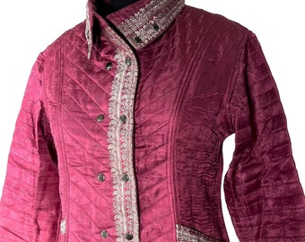 2XL. Steampunk Coat; a Silk Brocade Fleece Lined Tailcoat SKU:549-8397