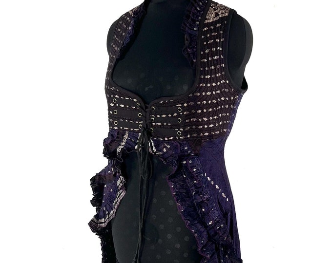 2XL. Alaxi Bustier Dress; Under-bust Corset Dress in Vintage Silk Brocade.  SKU: 2115-8091