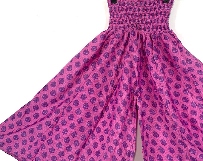 Estrella Short Leg Culottes in Summer Silk, One Size Elasticated Waist Trousers (Wide Leg Palazzo Pants)  SKU:821-6148