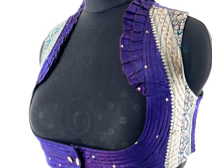 3XL Underbust Corset Bustier Top in Silk Brocade.  SKU:446-8916