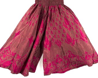 Estrella Short Leg Culottes in Summer Silk, One Size Elasticated Waist Trousers (Wide Leg Palazzo Pants) SKU:821-7415