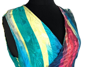M. Wrap Star, Reversible double layer silk wrap party dress - Two dresses in one SKU:728-1879