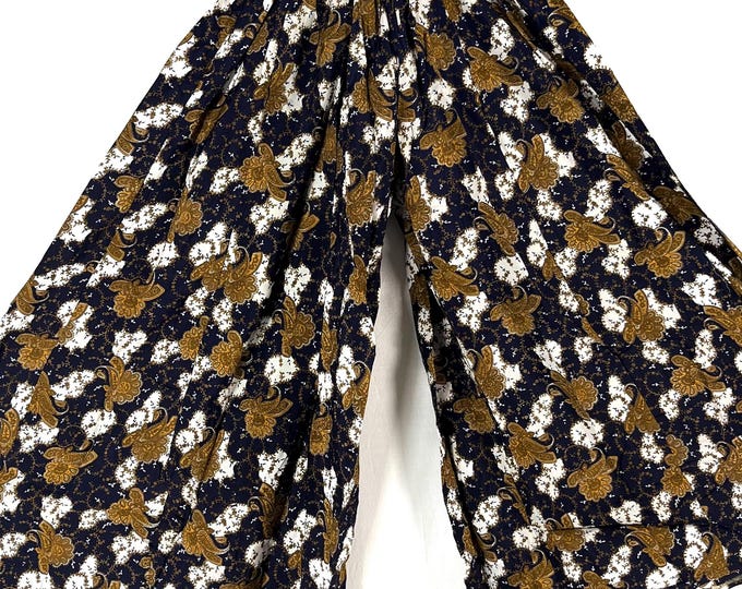 Delilah Plus Size Culottes in Summer Silk with XL Elasticated Waist, great for a fuller figure. (Wide Leg Palazzo Pants) SKU:838-8723