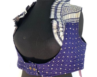 4XL. Underbust Corset Choli. Silk Plus Size Steampunk, Tribal, Pagan, Fantasy, Gothic, Larp, Dark Mori, Goth, Goa, Top