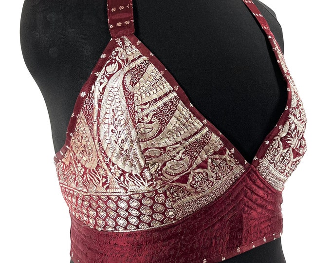 4XL Phoenix Tribal Top. New cut in Up-cycled Silk brocade.  SKU:1028-7669