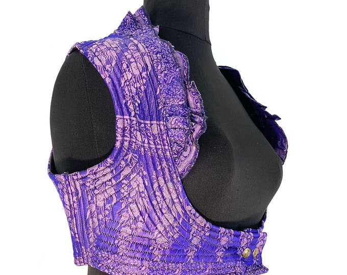 3XL. Underbust Corset Bustier Top. Silk Brocade