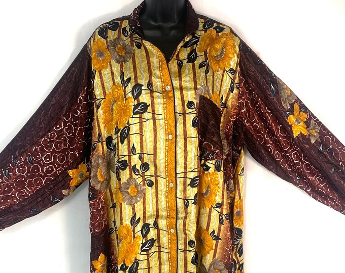 L. Romilly Silk Shirt Dress, Long Sleeve with pockets SKU:322-4991